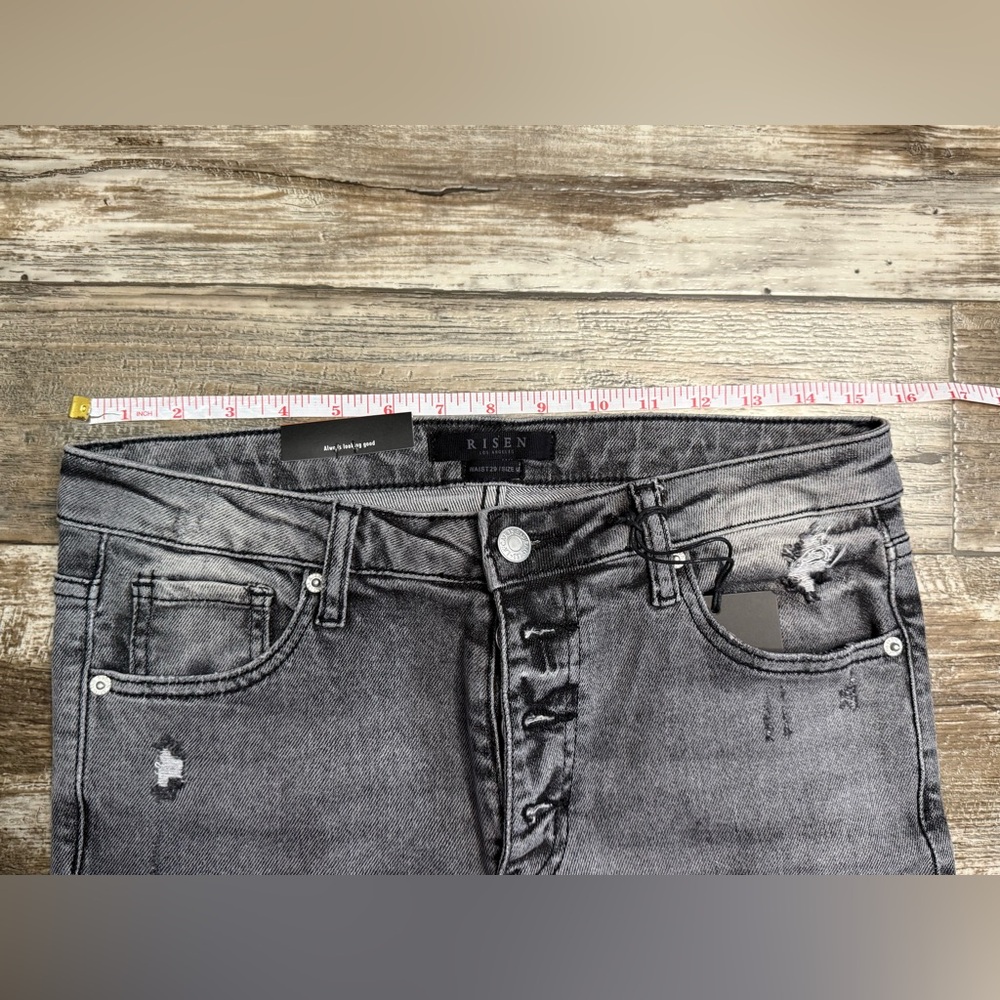 Risen  Flare Gray Women's distressed Jeans Size9/29 - Picture 4 of 9